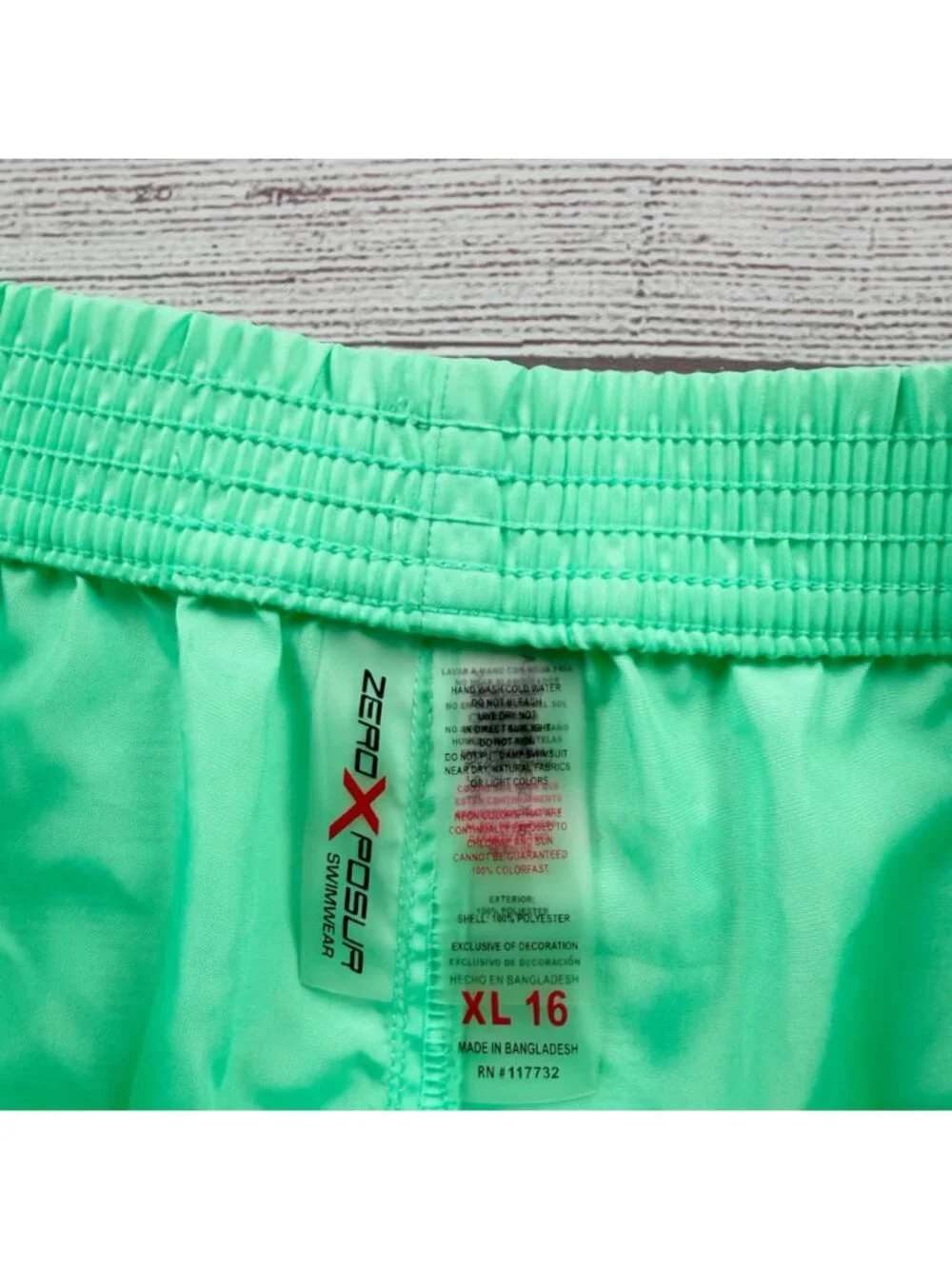 ZeroXposur Swimwear Girls Mint Green Swim Shorts Silky Lightweight Durable XL 16
